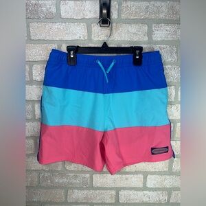 Mens Vineyard Vines 7-Inch Colorblock Piped Chappy Swim Trunk Size L - 0379